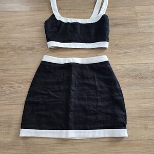 Reformation Black and White Skirt Set Size 6